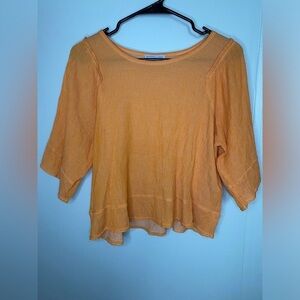 Zara Orange Size Large Slightly Cropped Top